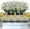 21 Bundles Artificial Flowers Outdoor UV Resistant Silk Flowers (White) 20"D x 20"W x 14"H